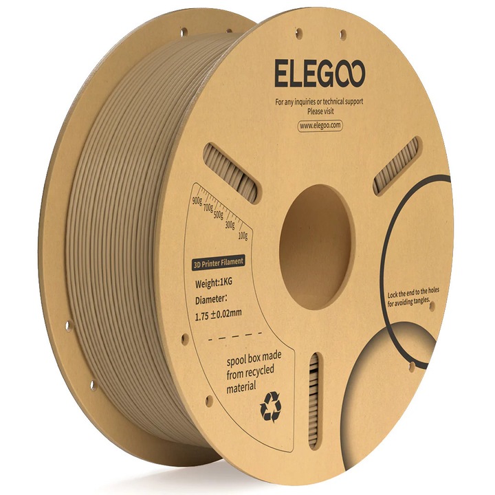 Филамент, Elegoo PLA+, 1 кг, дърво, за 3D принтер