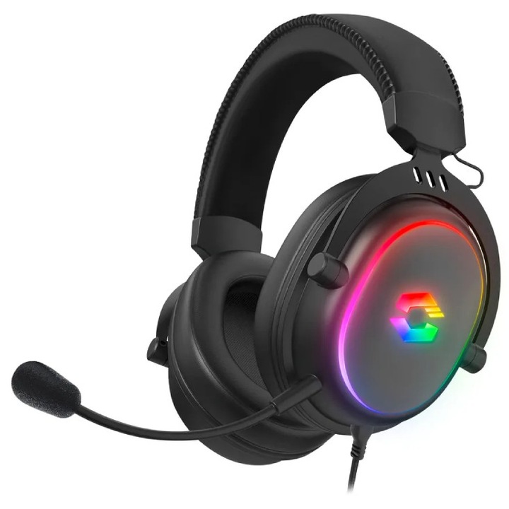 Стерео гейминг слушалки SPEEDLINK Conux RGB, 50 мм драйвъри, многорцветно осветление, с кабел, 3, 5 мм жак