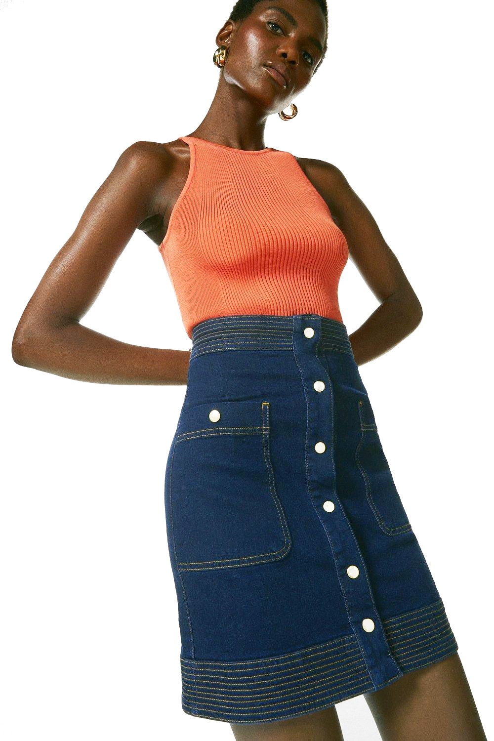 Fusta dama Street One, 96404, Sintetic, 36 EU, Gri inchis - eMAG.ro