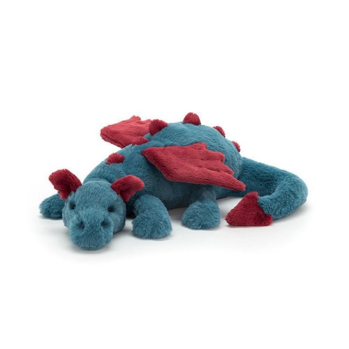 Jucarie de plus Dragon Ceresc, 30cm, set de jucarii huggable, ideal pentru decorare si companie la somn