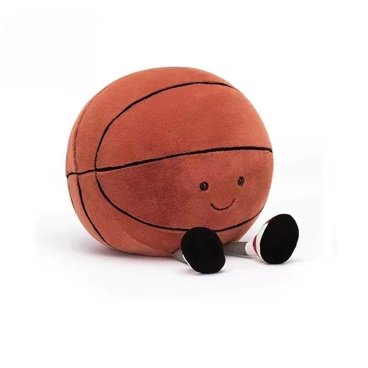 Jucarie de plus, forma minge de baschet, maro