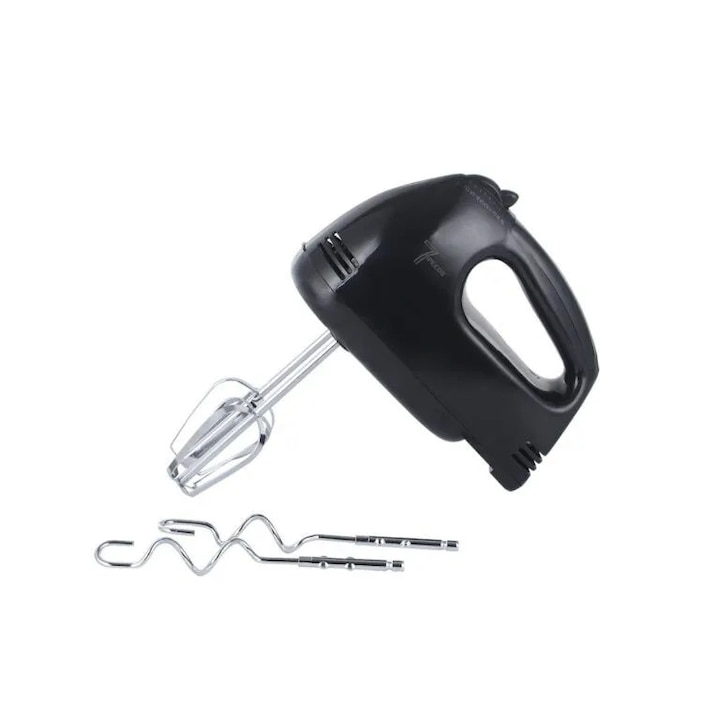 Ръчен миксер Homestar 7 скорости, 250W, черен, комплект с 2 бъркалки от неръждаема стомана и 2 куки за месене