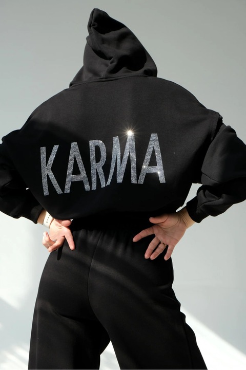 KARMA - Дамски сет с камъни Inspired, Черен