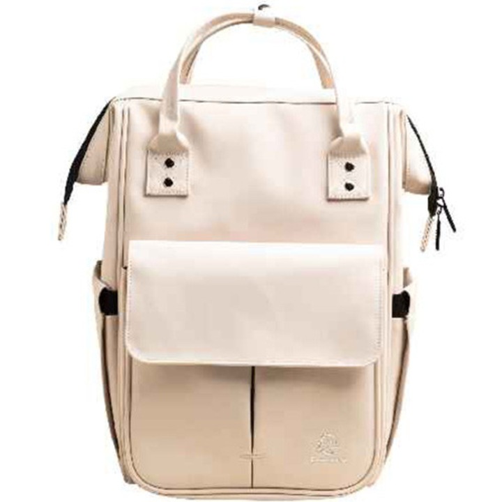 Rucsac Exacompta Exactive, Inchidere cu fermoar, 1 compartiment, PU reciclat, Manere, Buzunare multiple, 25x38x20 cm, Bej