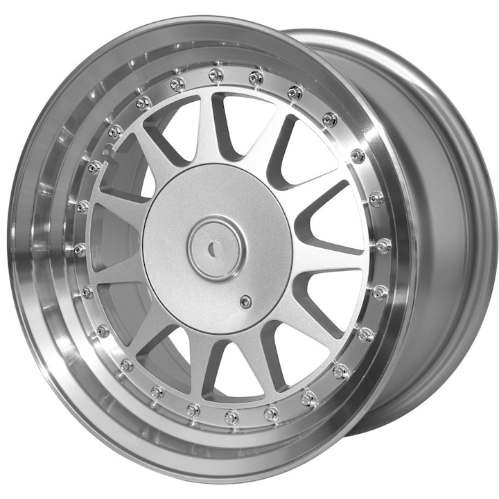 Set (4 bucati) jante 596 15x7.5 4x100 ET20 - MS - lustruit + argintiu