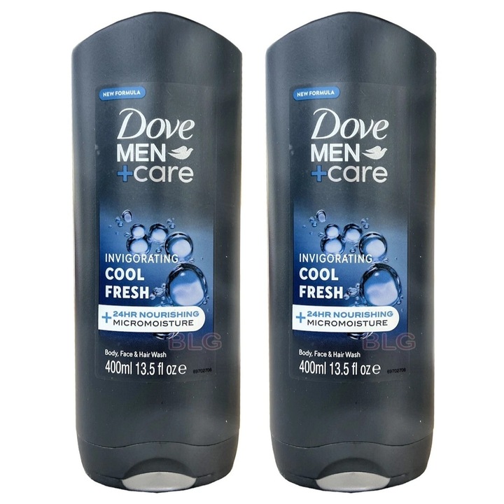 Pachet 2x Gel de dus Dove Men+Care Cool Fresh, 400 ml