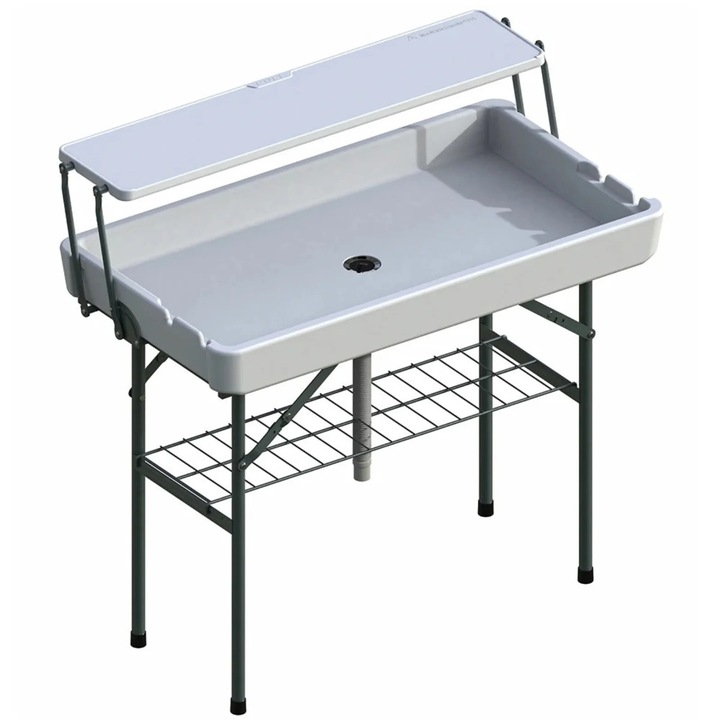 Сгъваема, преносима, бяла хладилна маса