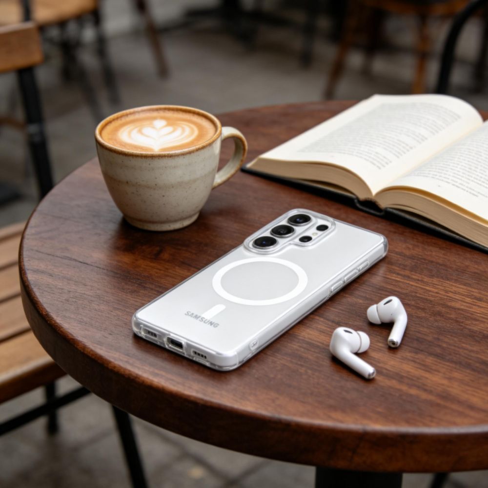 Carcasa Tech-Protect MagSlim cu MagSafe compatibila cu Samsung Galaxy S26 Ultra, Alb