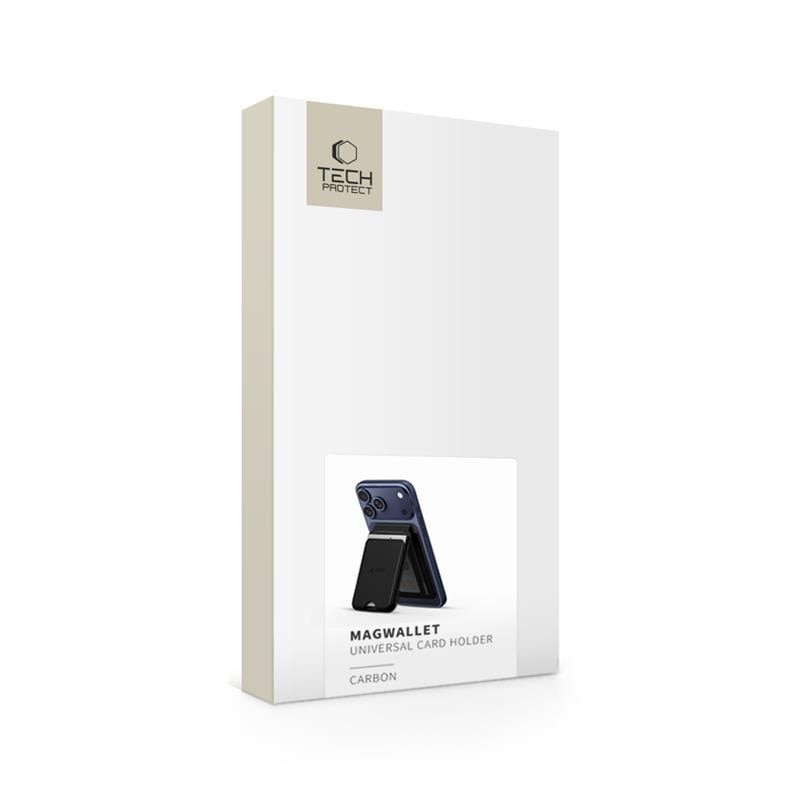 Portofel magnetic Tech-Protect MagWallet cu Stand, Compatibil MagSafe, Negru