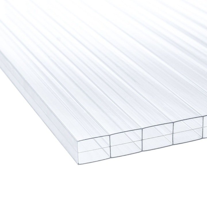 Policarbonat celular 20mm, transparent, 3 pereti, 2100 x 6000 mm