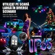 Комплект LED Автоматични Светлини Wireless XPQKDC®, RGB Стробоскоп, USB Презареждащи, 8 Цвята, Автономност 12 Часа, Дистанционно Управление, Регулируема Яркост, Универсални за Кола, Мотор, Велосипед, Многоцветни