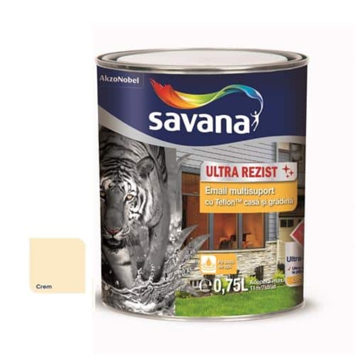 Email multisuprafețe Savana, ultrarezistent, crem, 0.75L