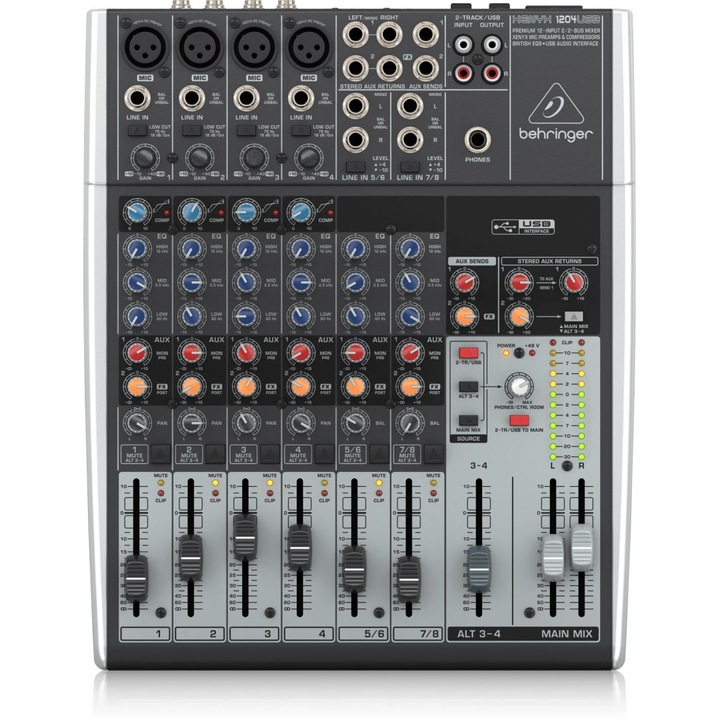 Behringer 1204USB Keverőpult Black, 251489, Keverőpult