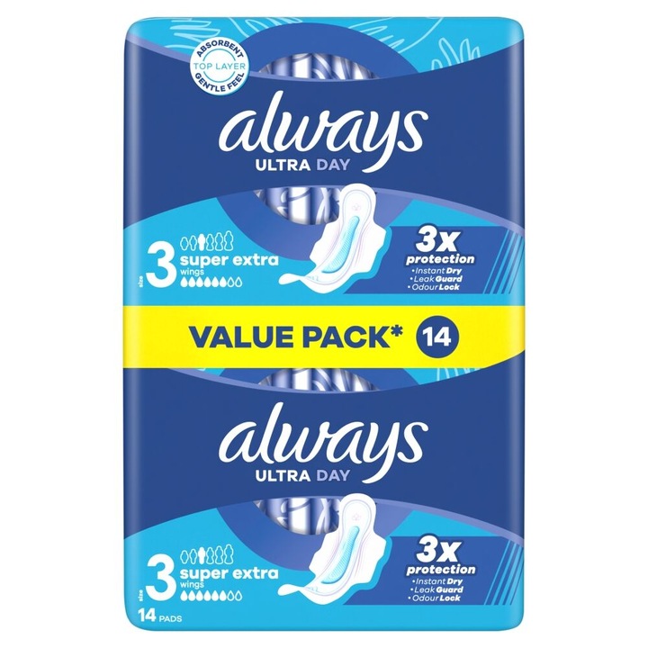 Absorbante Always Ultra Day Night Winged, 14 bucati