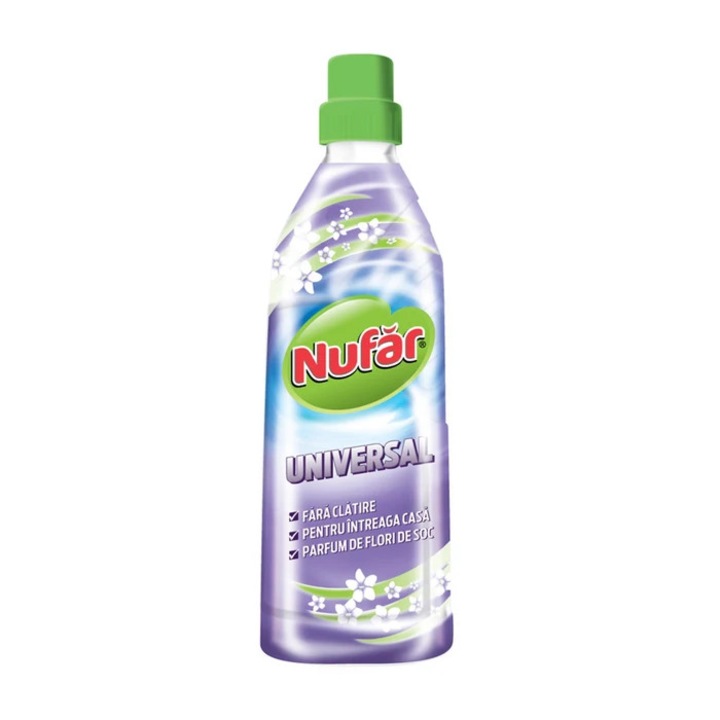Detergent universal pentru pardoseli și obiecte sanitare, Nufar, 750 ml, lichid, parfum de flori de soc