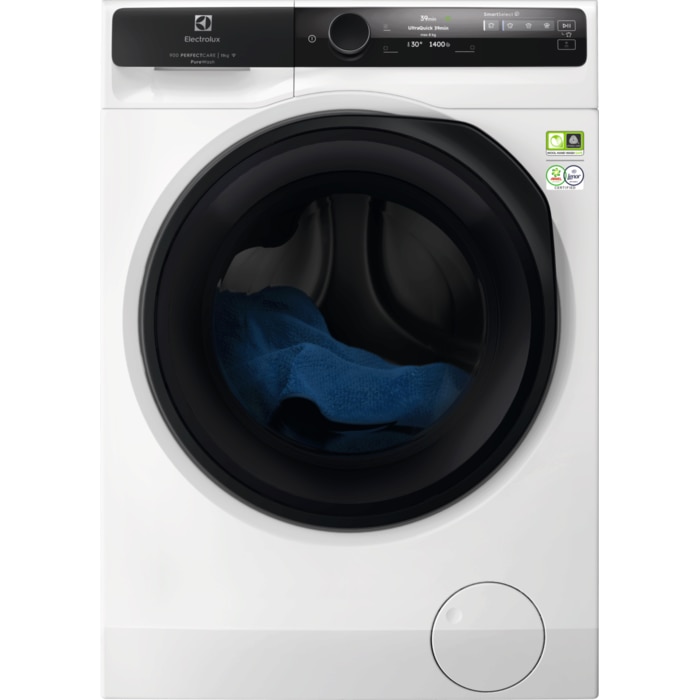 Masina de spalat rufe ELECTROLUX EW9F7607WCE PerfectCare800 Ecoline, 11 kg, 1600 rpm, Clasa A, Wi-Fi, motor Inverter, display TFT, ColourCare+SteamCare + SensiCare+SmartSelect, UltraQuick 39', Rapid 20', TimeManager, Abur EasyIron, Alb