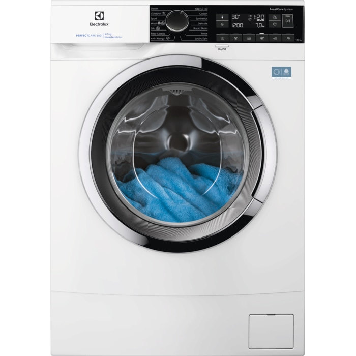 Masina de spalat rufe slim ELECTROLUX EWS6227CE PerfectCare600, 7 kg, 1200 rpm, Clasa A, motor Inverter, display LED, Sensicare, Rapid 14 min, Antialergic, Baby, Outdoor, TimeManag