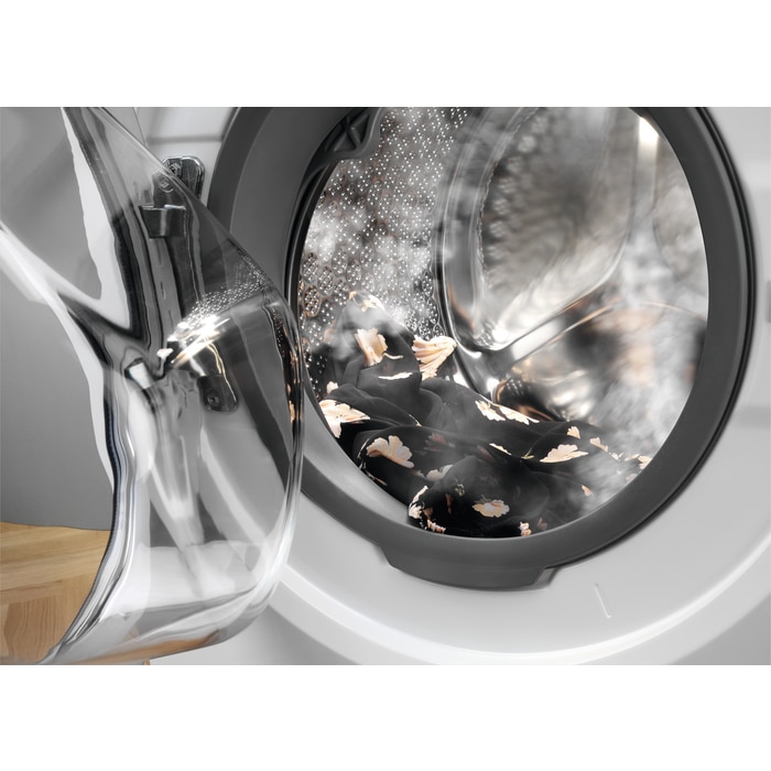 Masina de spalat rufe slim ELECTROLUX EWS6326DE PerfectCare600, 6 kg, 1200 rpm, Clasa A, motor Inverter, display LED, Sensicare, Rapid 14 min, Antialergic, Baby, Outdoor, TimeManager, SoftPlus, Adancime totala 41.1 cm, alb