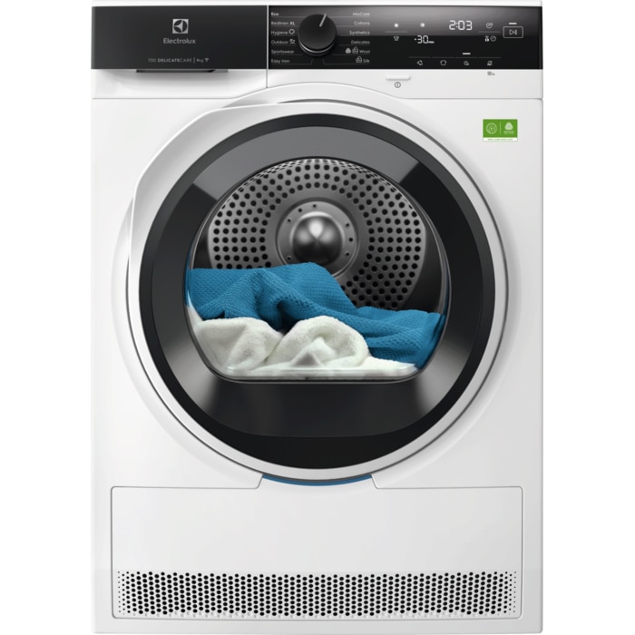 Uscator de rufe ELECTROLUX EW7D494RCE PerfectCare700 Ecoline, pompa de caldura, 9 kg, Clasa B, Wi-Fi, motor Inverter, DelicateCare + Sensicare,Iluminare interioara, MixCARE, Refres