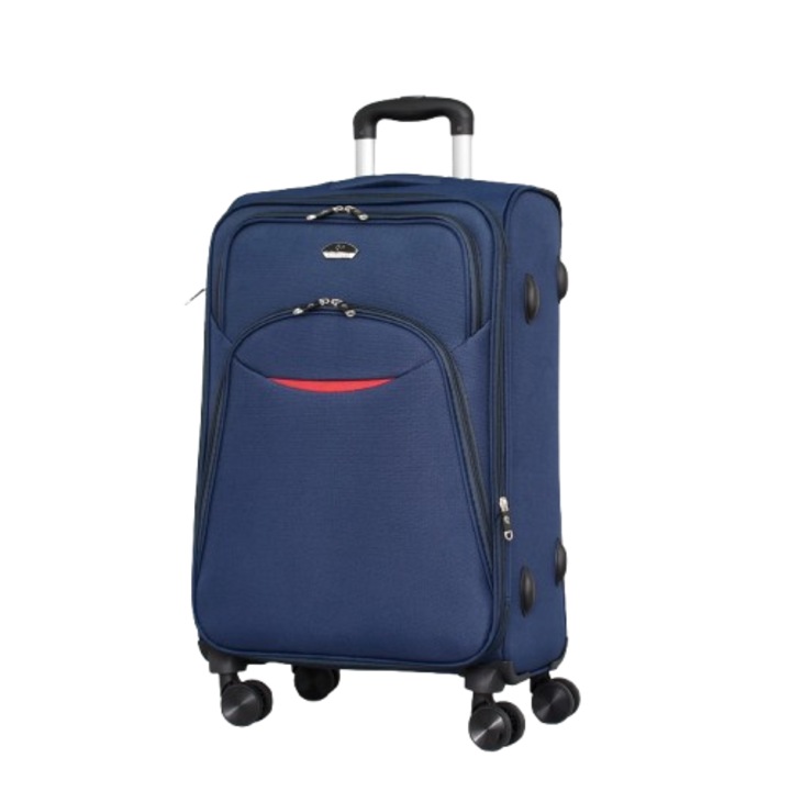 Troler PERFECT++LINE cu extensie 013-224, Textil, 67/27/43 cm, Albastru