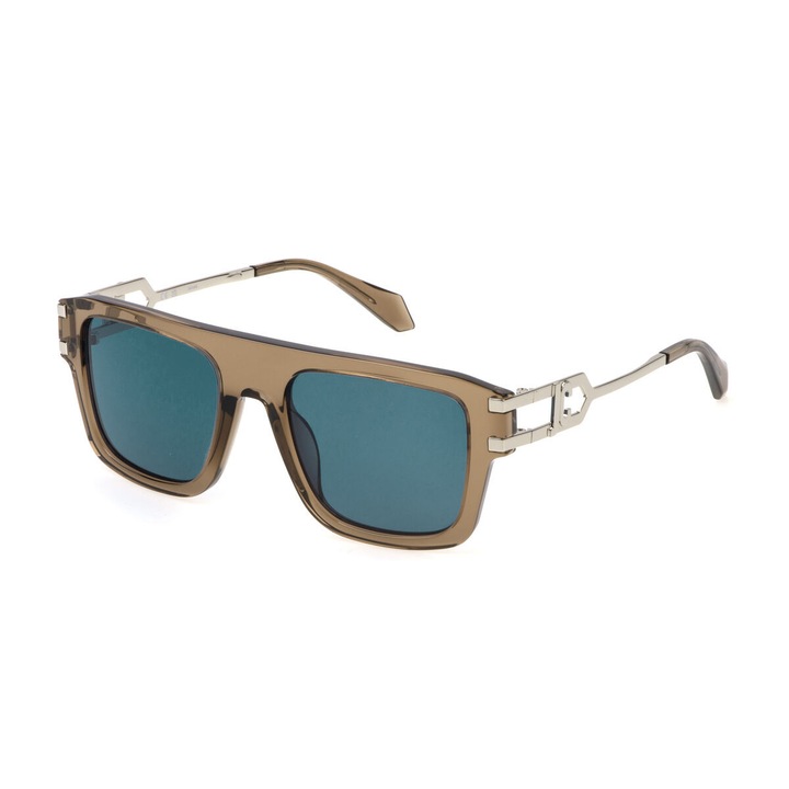 Ochelari de soare unisex, Just Cavalli, SJC096-5309X8, maroni, lentile albastre, 53mm