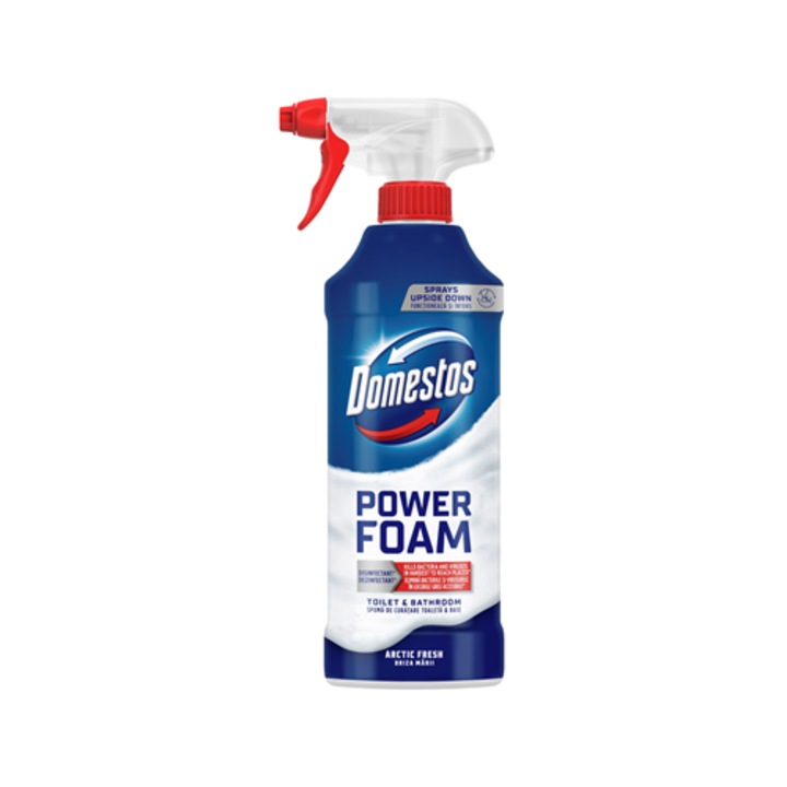 Dezinfectant toaleta Domestos Spuma Fresh 435 ml, fără miros, format ușor de folosit