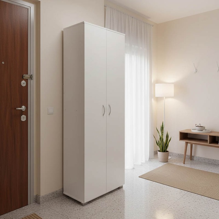 Dulap de pantofi Racka, alb, 58x34x186 cm