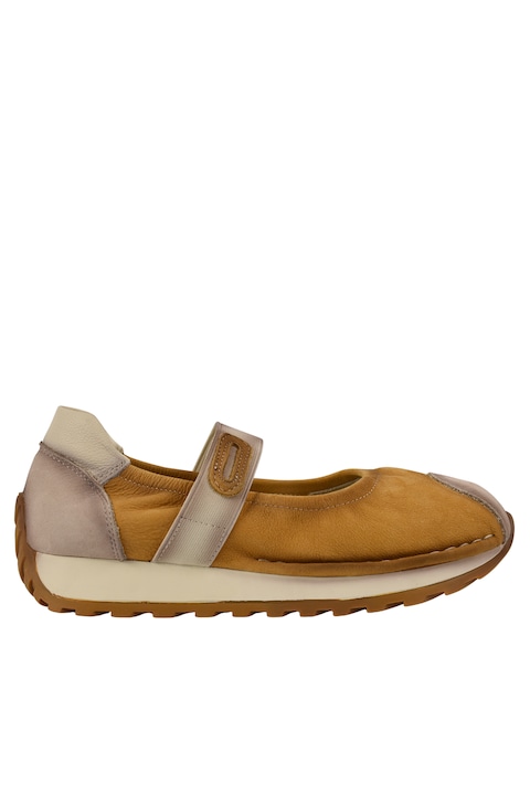 Espadrile sport, dama, ADA SHOES, KM9205 galben, piele nabuc, Galben