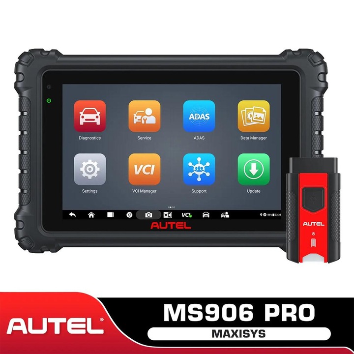 Autel MaxiSYS MS906 Pro - Професионален автомобилен диагностичен тестер, двупосочен, кодиране на ECU, ADAS, Android 10.0, 4GB RAM, 128GB памет, 8-инчов дисплей, батерия 11600 mAh, 1 година безплатна актуализация