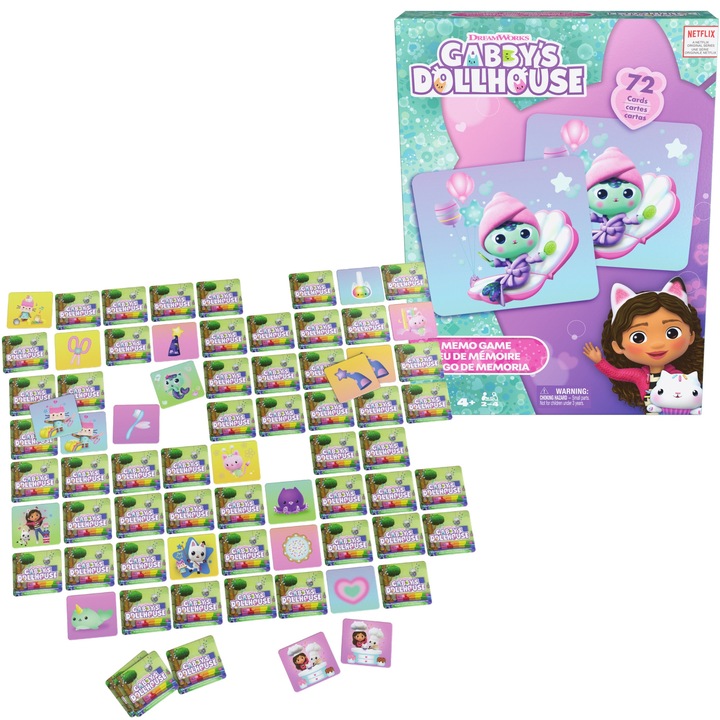 Настолна игра, Spin Master, Куклена къща на Габи, 72 карти, 26,5x19,5x4см
