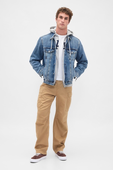 GAP, Pantaloni cargo cu terminatie ajustabila, Maro camel