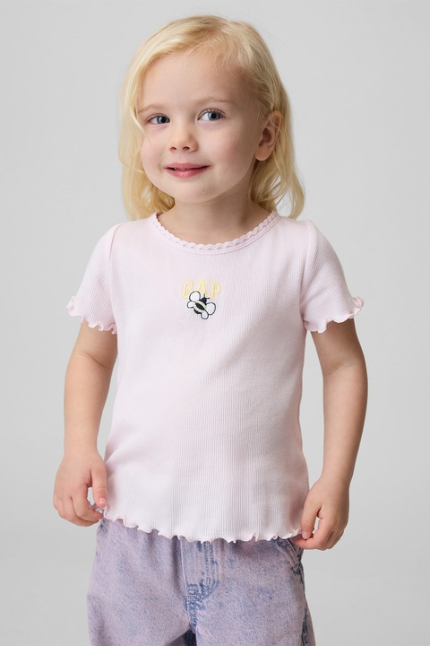 GAP, Kerek nyakú pamutpóló, Halvány rózsaszín