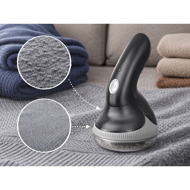 Aparat de curățat scame, LAFE LintXpert, 5 W, fără fir, negru, recipient detasabil