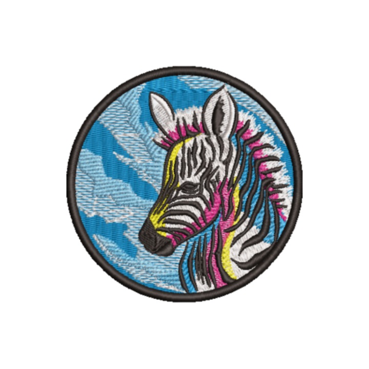 Petic brodat Zebra – aplicabil pe textile 8 cm