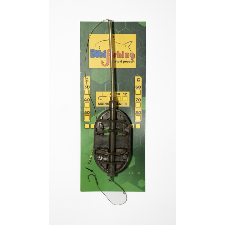 Montura Method Feeder Long Cast Bibi Fishing, 70g, cu spin, carlig nr.10