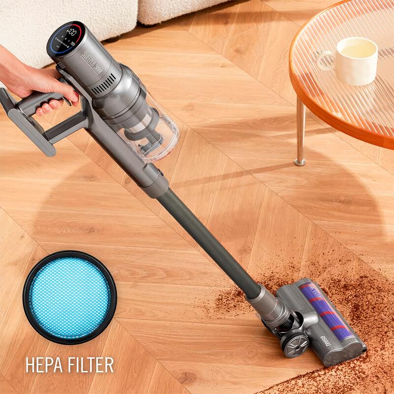 Aspirator vertical cu acumulator, 2 in 1, capacitate colectare 0.8 l, Putere 280 W, baterie Li-Ion, filtru HEPA