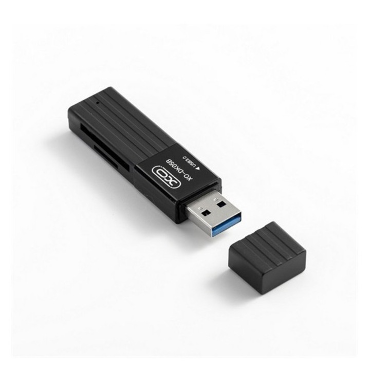 Xo dk05b kártyaolvasó, usb - sd/ Microsd, fekete