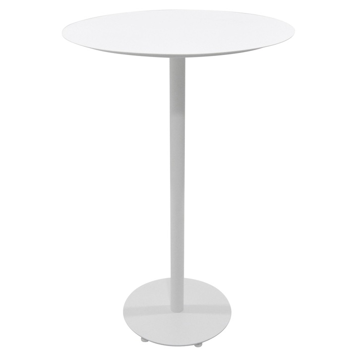 Masa bar rotunda gradina/terasa, Maison Mex NICOSIA, H.107 D.70 cm, alb