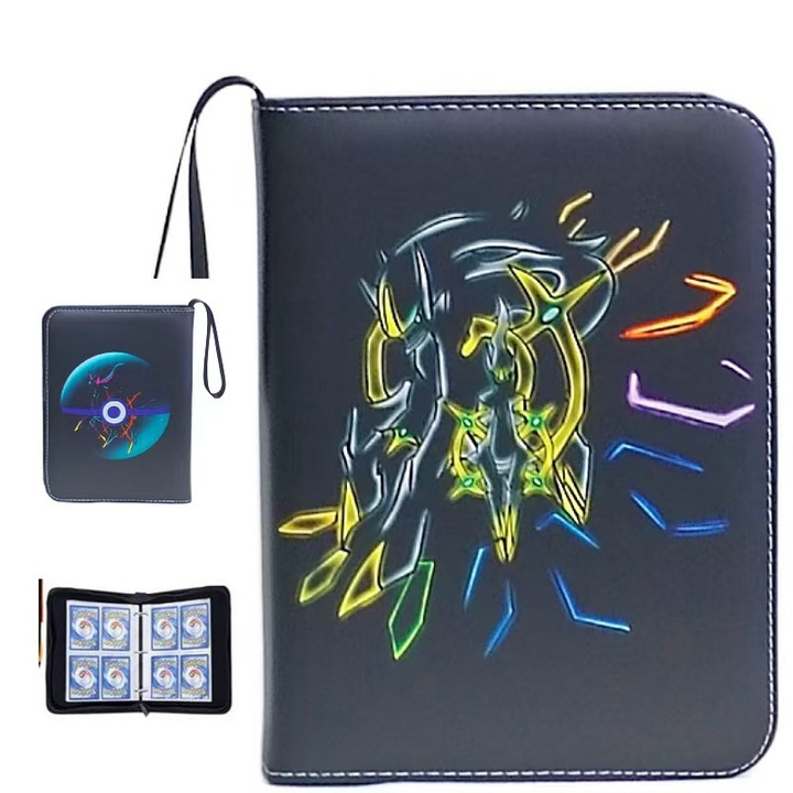 Album de carti Pokemon, 4 compartimente, 50 pagini, 400 sloturi pentru carti, material PU