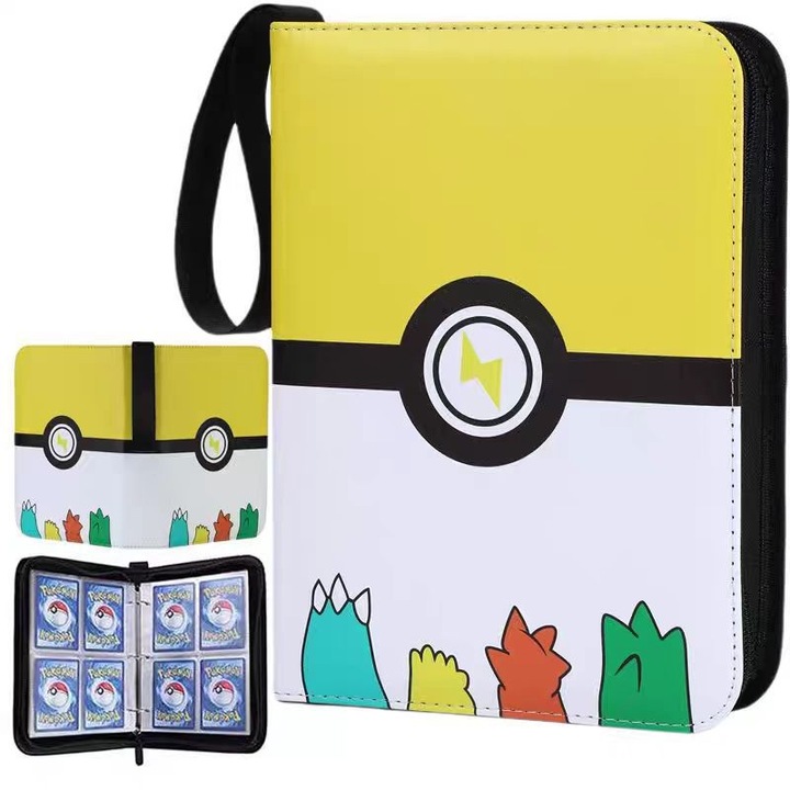 Kártyagyűjtő mappa kártyavédő fóliákkal - 4 rekeszes készlet, 50 oldal, 444 férőhely, többszínű