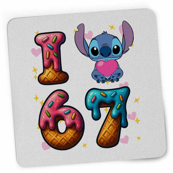 Mousepad Six Seven Love Stitch Ciocolata Valentines Day 67, 21x19cm