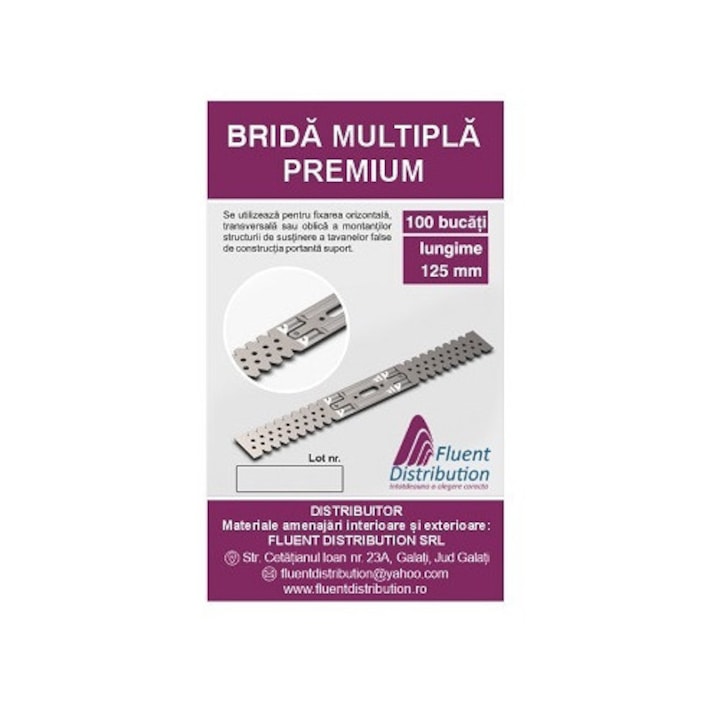 Brida multipla premium lungime 125 mm, 100buc/cutie