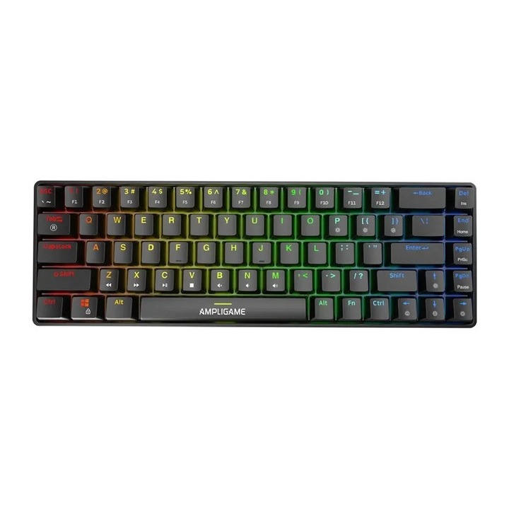 Fifine GK1 tastatura mecanica, 65% RGB (negru)