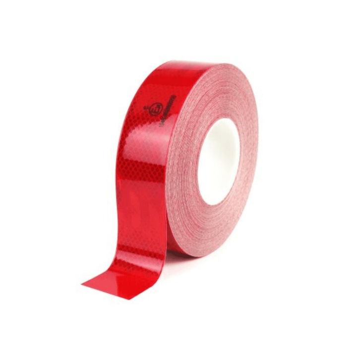 ECE104 Prizmás fényvisszaverő szalag teherautóra-50mm X 1m-Piros
