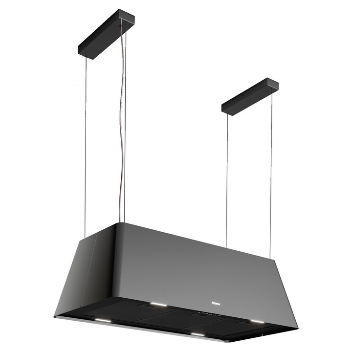 Hota de insula Airforce Gaia XXL Black 1000 x 450 mm, putere de absorbtie 600 mc/h, negru