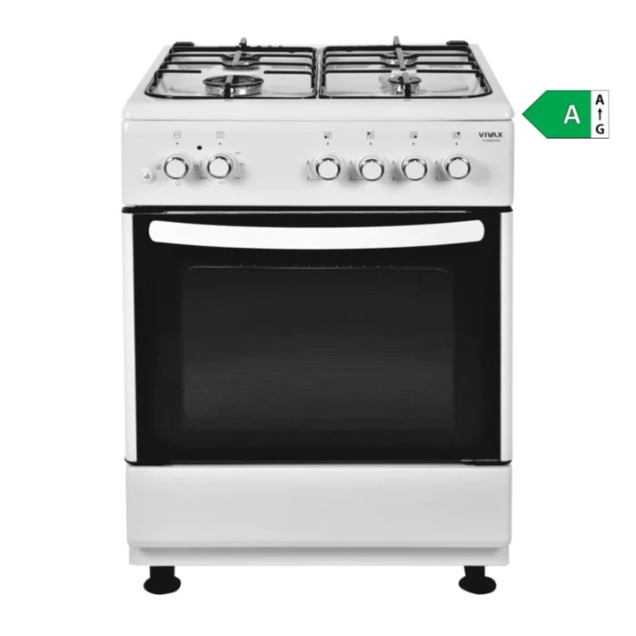 Aragaz Vivax FC-40602IS WH, 60x60 cm, 4 arzatoare pe gaz, cuptor electric, aprindere electrica, alb - Vivax