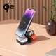 Încărcător magnetic Cubenest Qi2 3-în-1 wireless pliabil alb EQ310