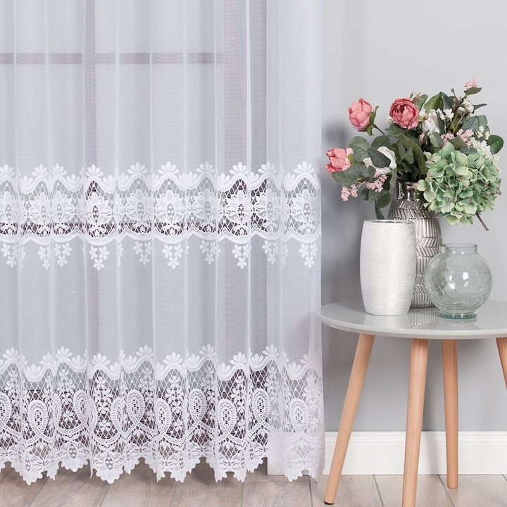 Perdea, Cortina, Libretto, 400x160 cm, Jacquard, Gata de montare, Design modern, Usor de intretinut, Fara calcare, Multicolor, Set 1 bucata, Material