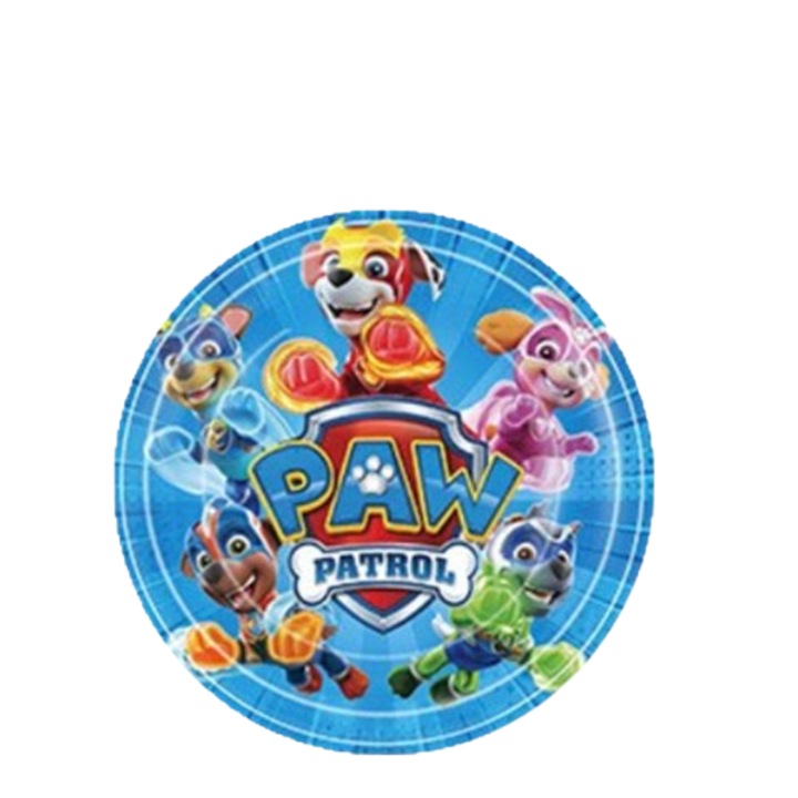 Set 10 farfurii carton, unica folosinta, Ø 23cm, Paw Patrol, Petrecere Copii