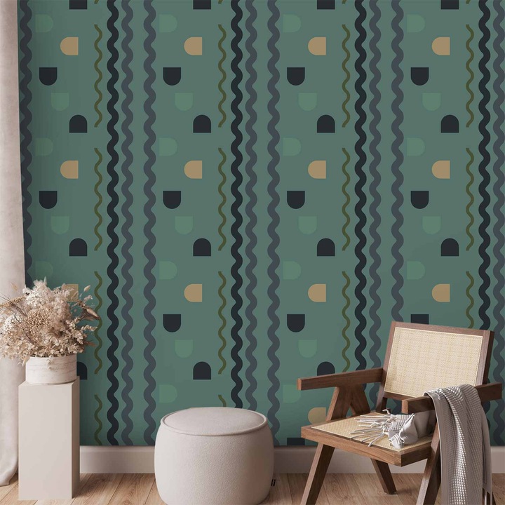 Tapet Autoadeziv - Mint Wave - 49 x 1000 cm